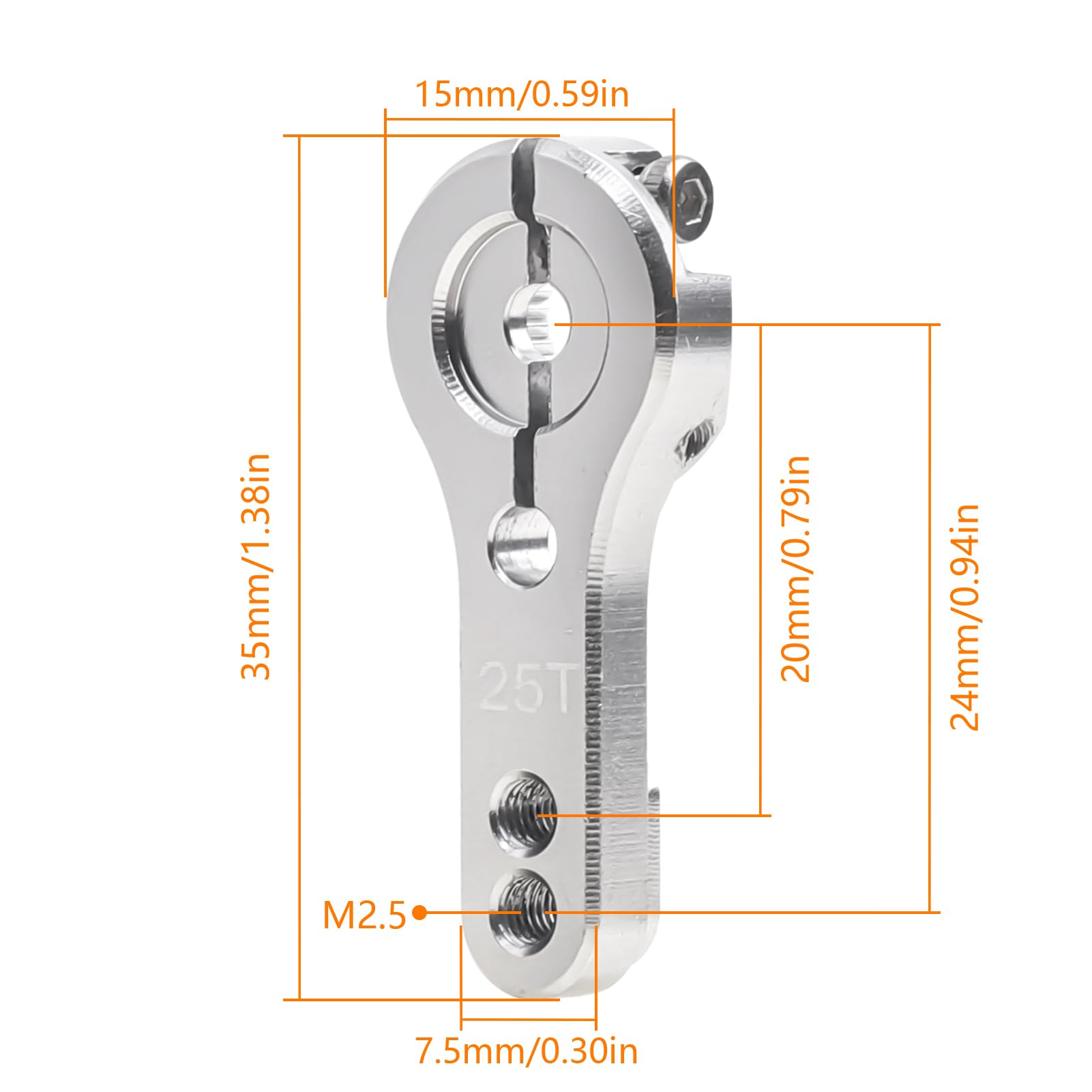 7075 Aluminum Alloy 21T Servo Saver Set Horn with Built-in Spring for Arrma 1/18 Granite GROM MEGA 380 Brushed 4X4 Monster Truck ARA2102 Upgrade Parts - Red