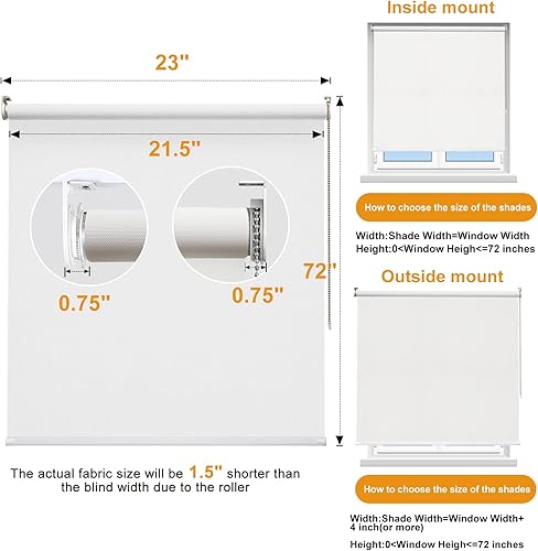 Miniatura 4 de Persilux Persianas solares personalizables con cable para ventanas, persianas enrollables con protección UV y filtro de luz, 3 % de apertura,