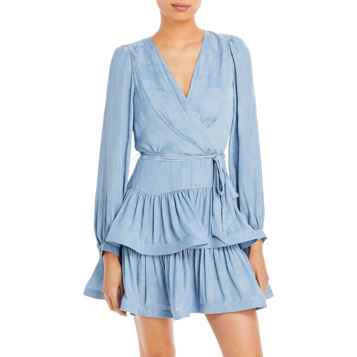 BCBGMAXAZRIAWomen's Long Sleeve Evening Dress with Tiered Ruffle Skirt