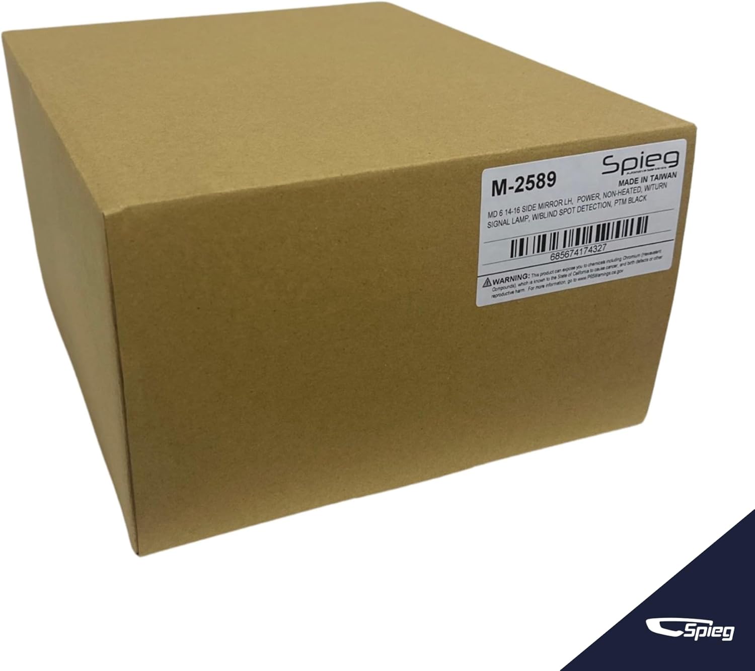 Spieg Driver Side Mirror for 2014 2015 2016 Mazda 6 Power Adj Non-Heated BSM Blind Spot Monitoring Turn Signal Light Black 6 Pins Left MA1320187