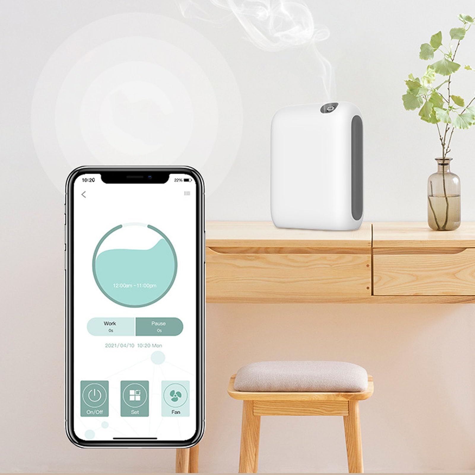 Máquina de aromaterapia para el hogar Inteligente, 200-300 m³ Difusor de Aceite Esencial Función de sincronización automática Control de aplicación Máquina de Fragancia Relajante