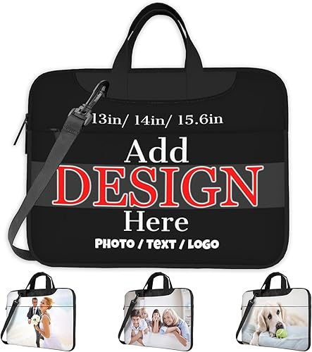 Custom Laptop Shoulder Bag Personalized Briefcase Add Photo Text Laptop Sleeve Customized Computer Bag for Men Women Business