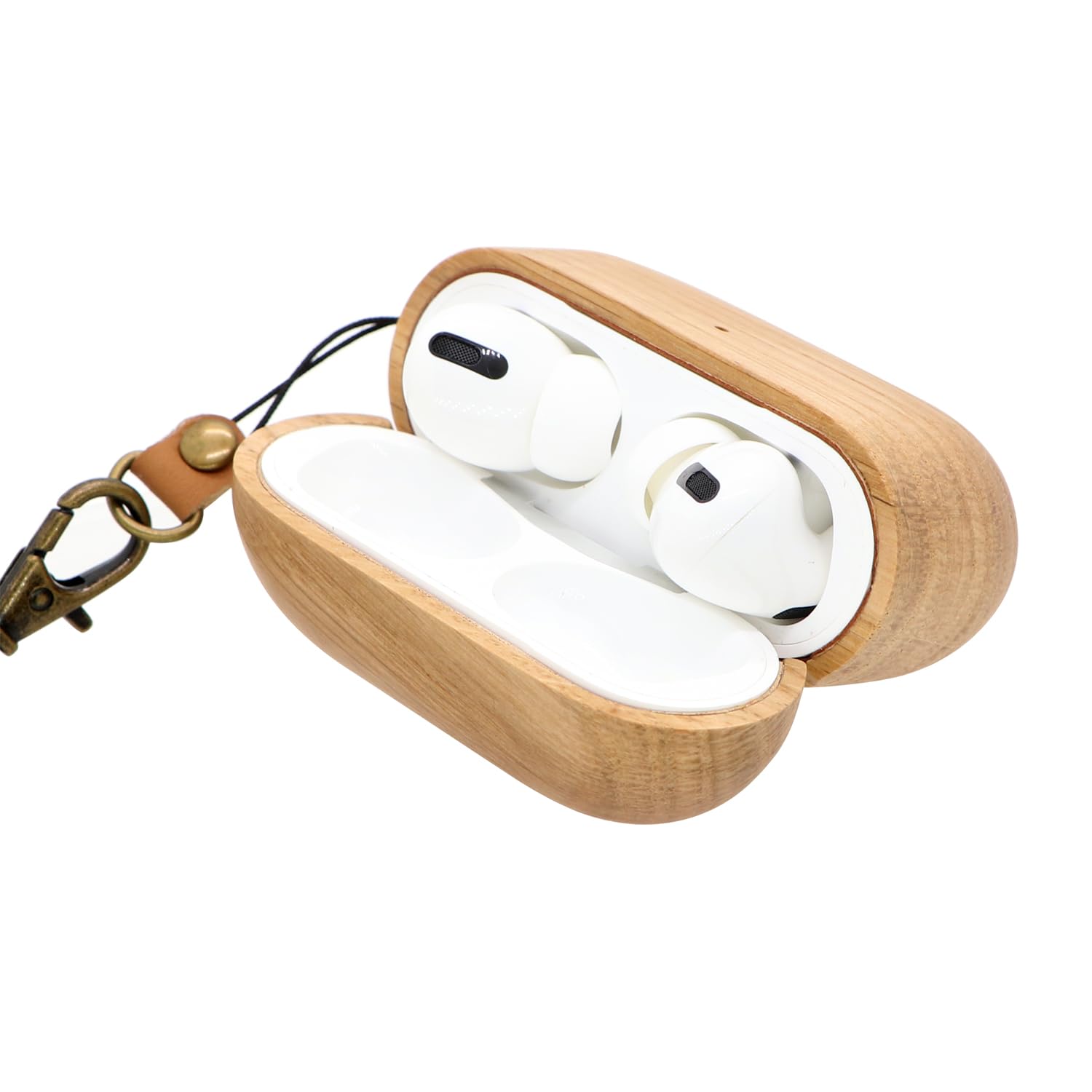 AirPods本体 ウッドケース付き Amazon | AirPods Pro (第2世代) ナチュラルウッドケース レザー