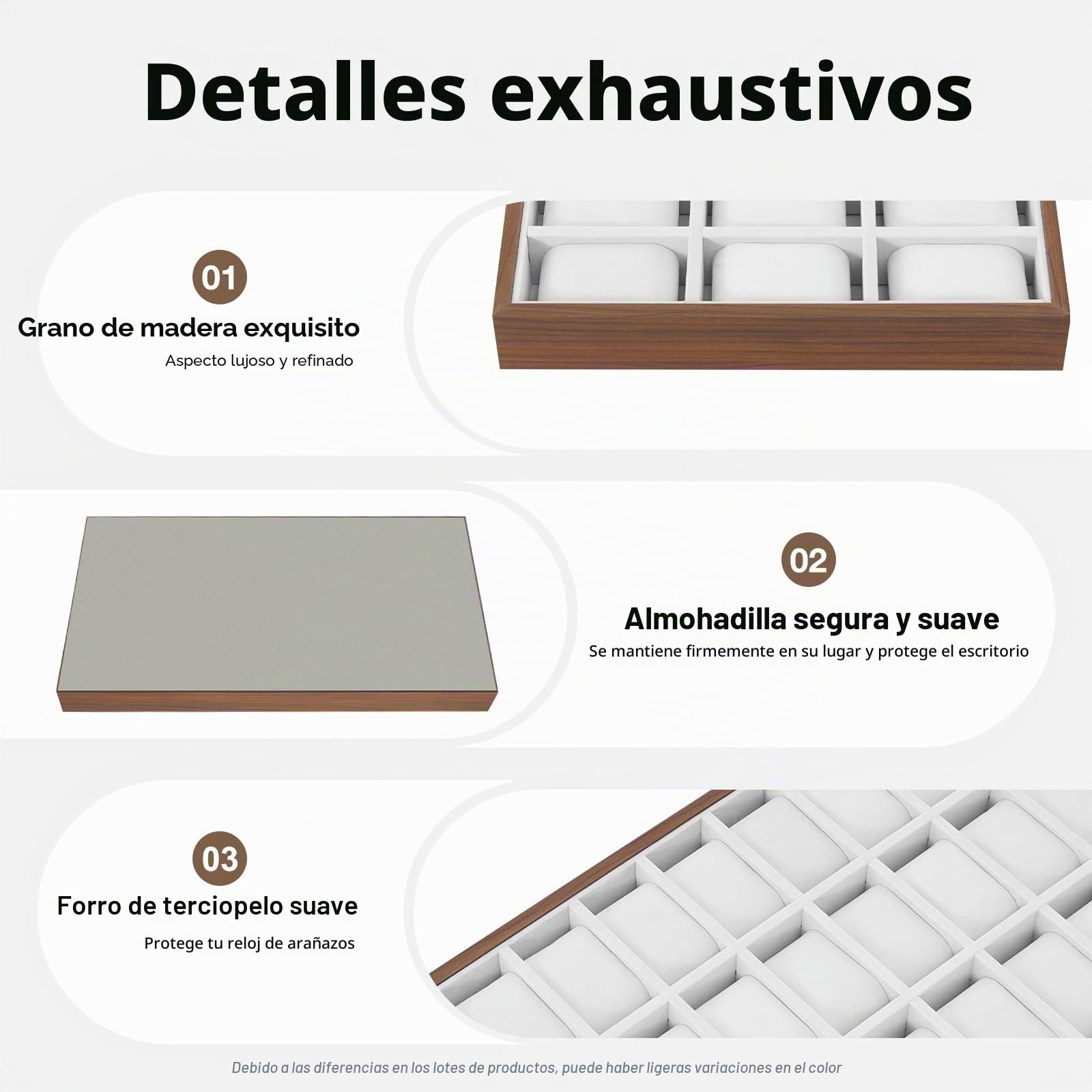 Caja de almacenamiento de madera para reloj de joyería, escaparate, pulsera, bandeja de almacenamiento, joyas, reloj, caja de madera, caja de exhibición, soporte de exhibición (30 ranuras)