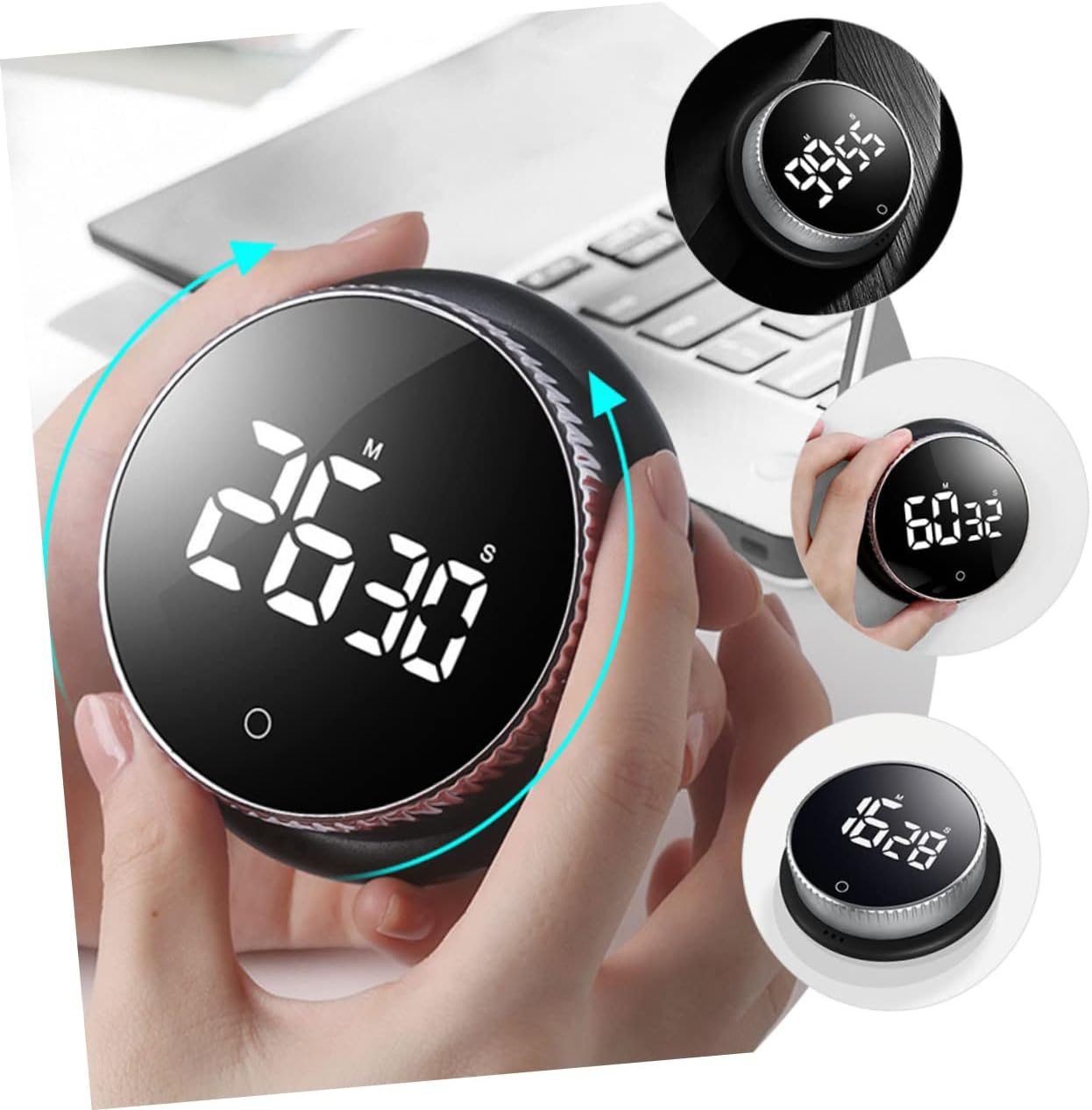 PRETYZOOM 3pcs Gym Exercise Timer Rotating Kitchen Timer for Cooking Home and Study Management Cute Lightweight Design for Boys and Girls and Adults Battery Not Included