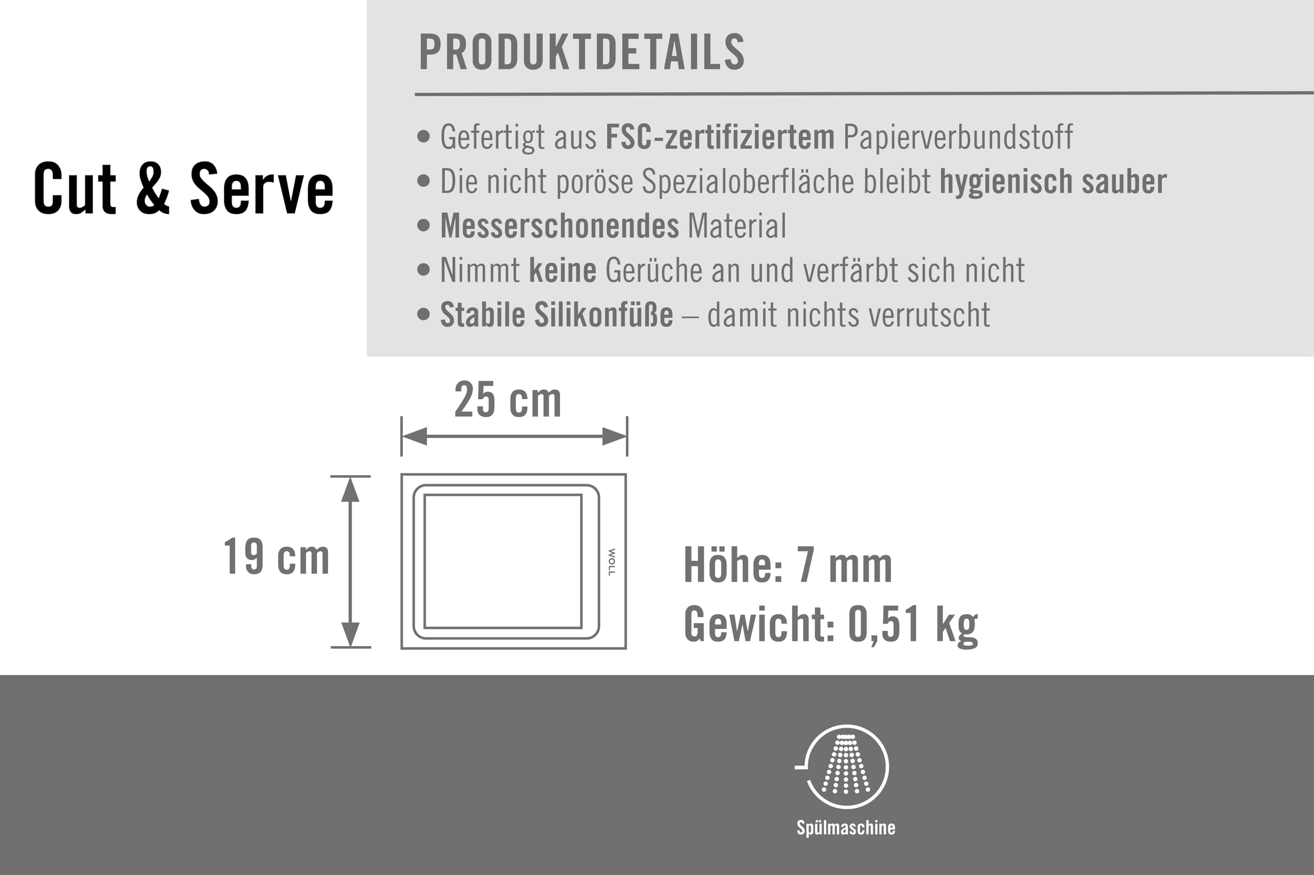 Woll Cut & Serve Schneidebrett Frühstücksset 2-TLG., 27 x 15 cm, 7 mm Woll Cut & Serve Schneidebrett Frühstücksset 2-TLG., 27 x 15 cm, 7 mm