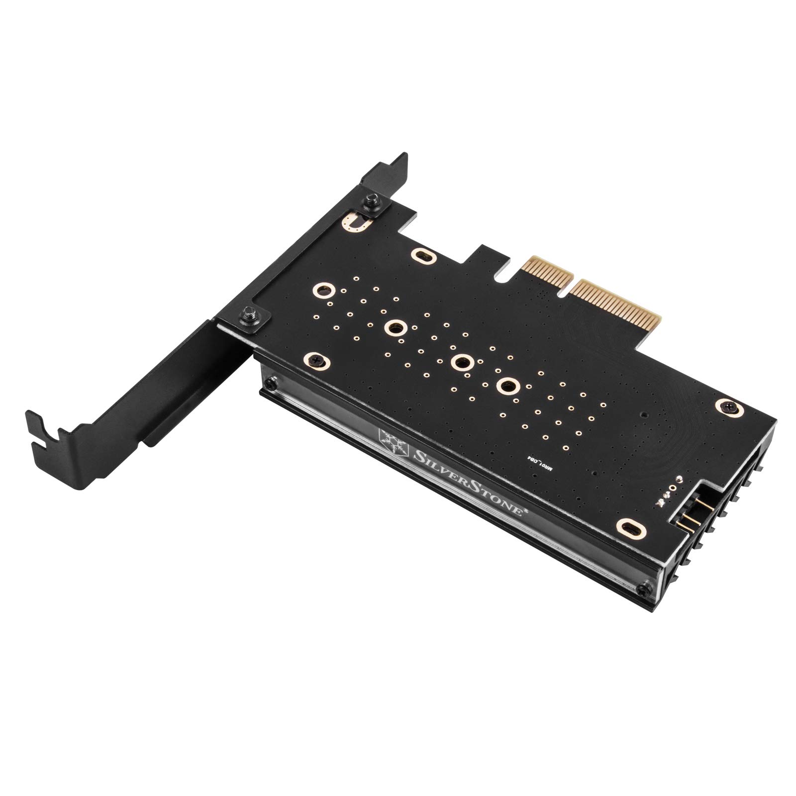SilverStone Technology ECM24-ARGB M.2 NVMe SSD NGFF M Key a PCIe x4 ARGB Tarjeta adaptadora con disipador de Calor y Almohadilla térmica