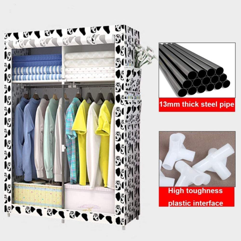 Tragbarer Kleiderschrank-Aufbewahrungsschrank, tragbarer Kleider-Organizer zur Aufbewahrung von Kleidung, Spielzeug, Büchern, Handtüchern/einfach zu montieren,E