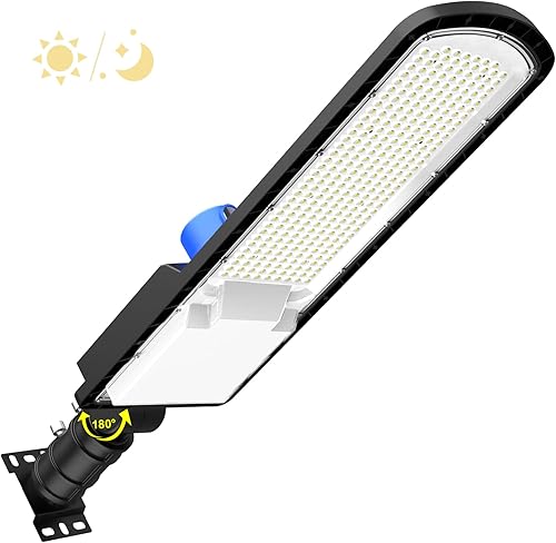 Luz de estacionamiento, 280W 42000LM LED Shoebox Luz del atardecer al amanecer Área comercial Fotocélula 180 Montaje deslizante 6500K IP66 Luz de