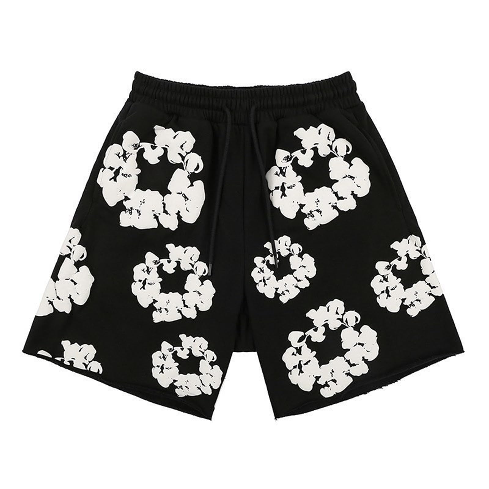 Generico T-shirt e pantaloncini sportivi estivi con stampa floreale per uomo e donna, leggeri e traspiranti, set di abbigliamento sportivo casual.