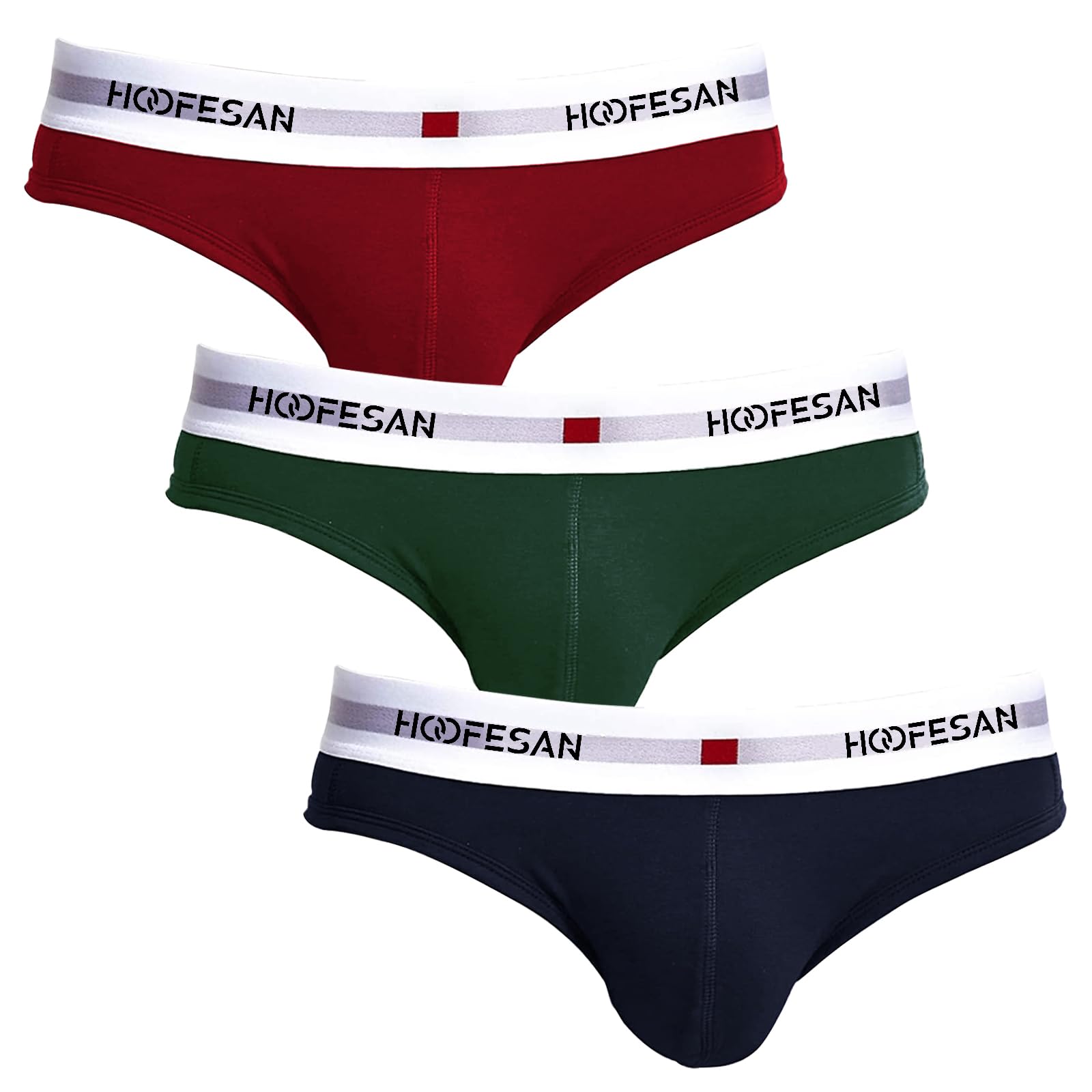 HOOFESAN Mens Underwear Briefs Pack Stretch Cotton Low Rise Briefs for Men Wide Waistband Multipack