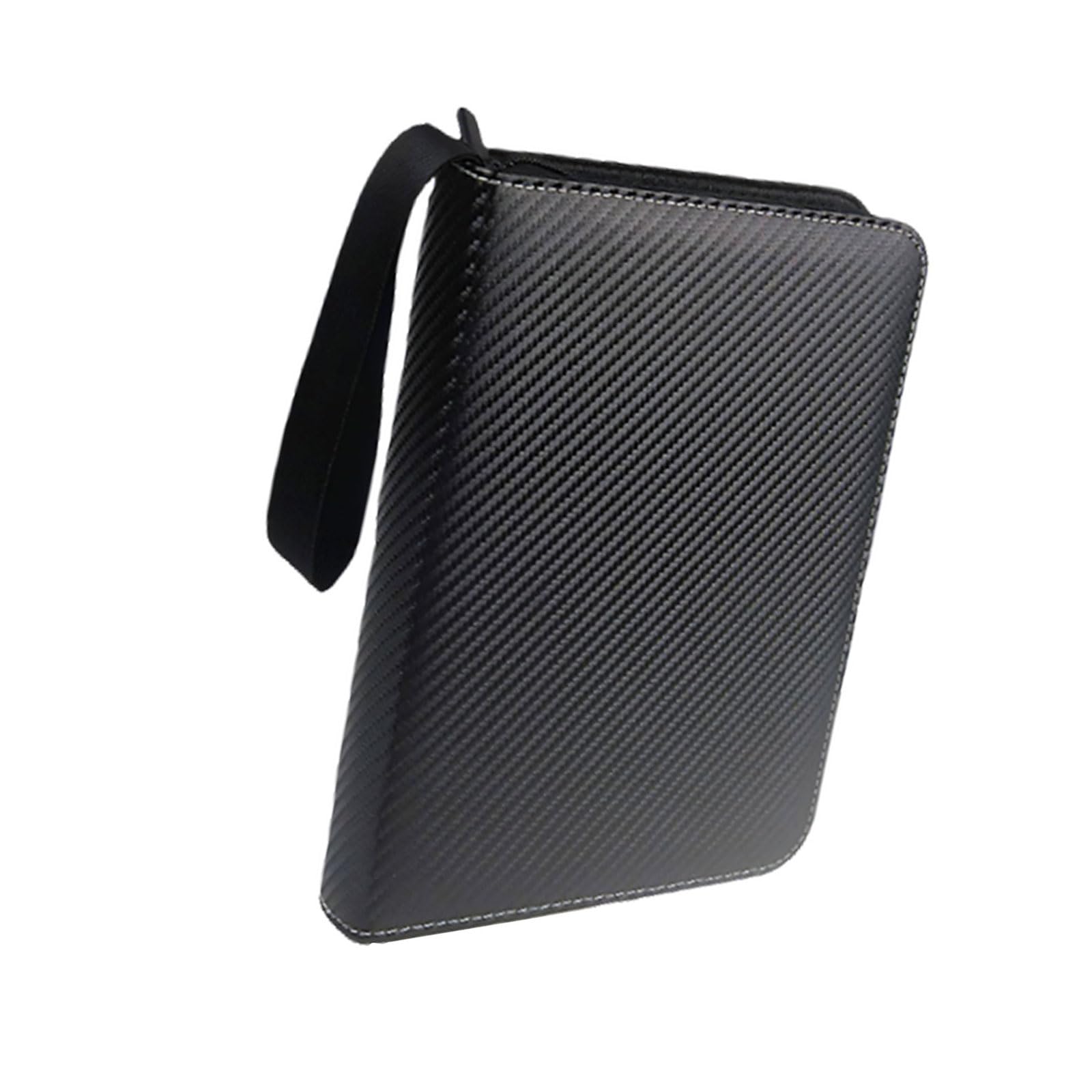 Classeur cartes de collection cuir grand rangement rigide à pochettes latérales