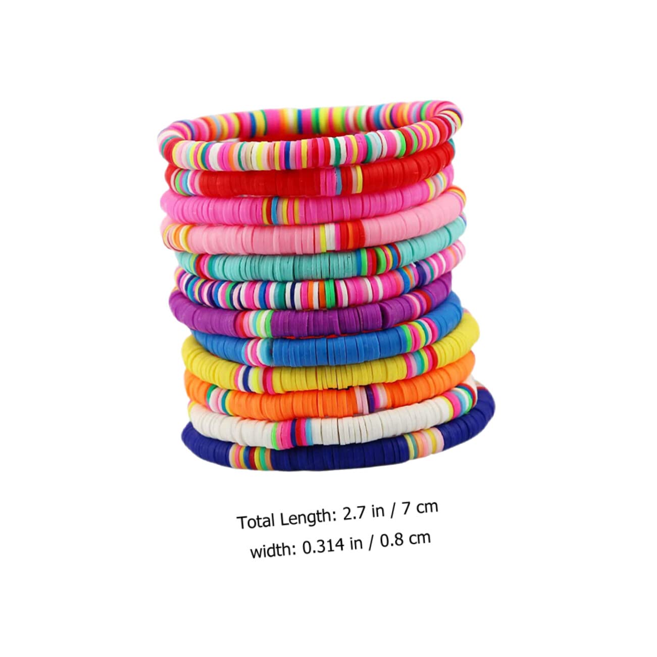 24 braccialetti in argilla alla moda per donne braccialetti bohemien perline di argilla braccialetti braccialetto perline pacchetto braccialetto elastico bohemien impilabile perline bracciali colore misto Miss set
