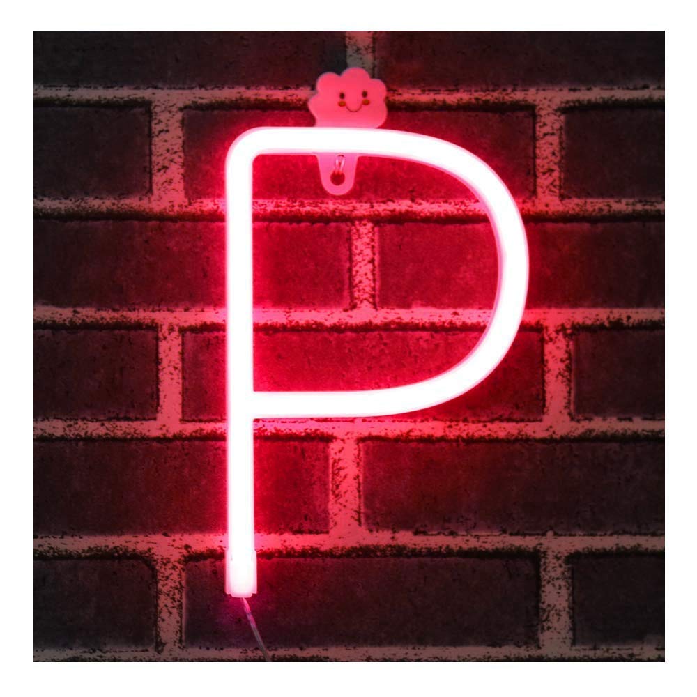 Jiaozi Girls Light/Red Neon Letter, Neon S Led Alphabet Letter S Neon Sign Up Letters Battery And Usb Operated Neon Neon Wall (P)
