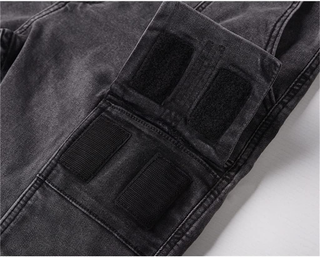 N/A 男性のヴィンテージスキニー貨物ジーンズ灰色のパッチワーク鉛筆ジョガー男性のカジュアルズボンのためのジョガー (Color :人気売れ筋ランキング