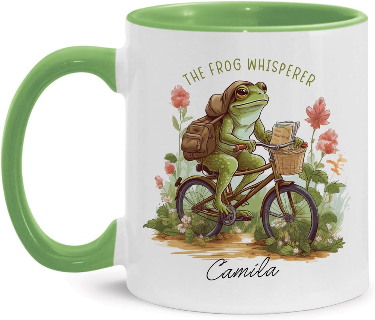 Cute Frog Coffee Mugs, Personalized Name Animal Tea Cups