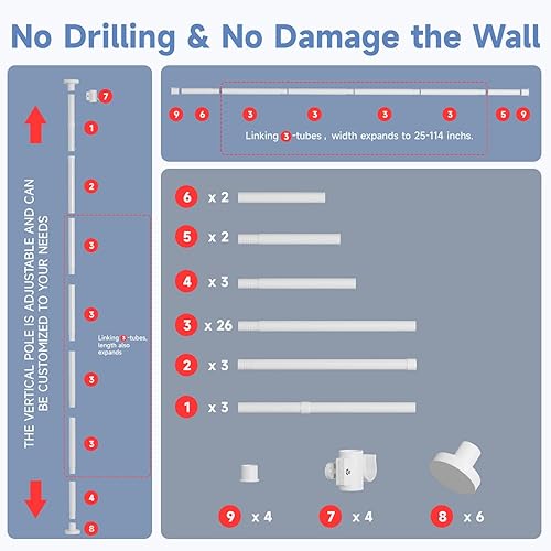 Miniatura 28 de Divisor de habitación plegable con ruedas, divisor de 6 pies de alto para separación de habitaciones, divisores y divisores móviles de habitación,