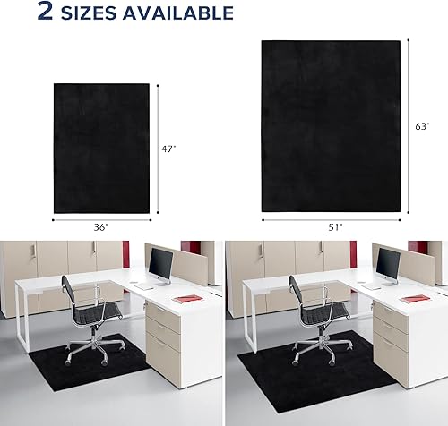 Miniatura 2 de Tapete grande para silla de oficina para suelo duro, 63 x 51 pulgadas, alfombra de escritorio de tela de franela, protector para oficina en casa