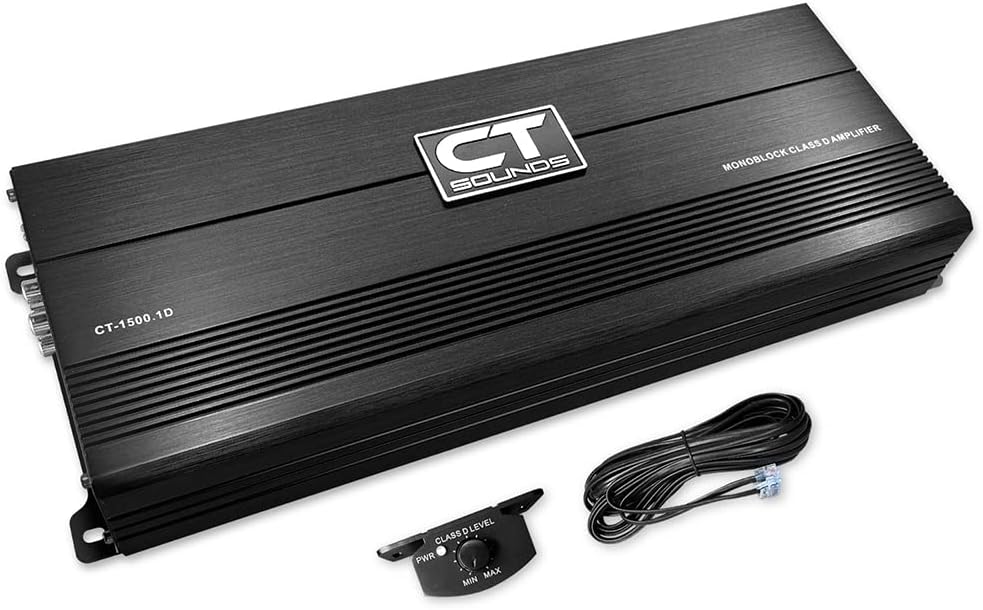 CT-1500.1D Compact Class D Car Audio Monoblock Amplifier, 1500 Watts RMS