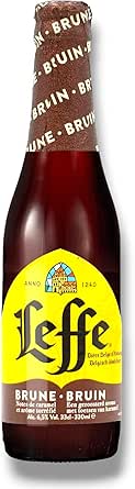 Leffe Brune 24 x 0,33l- Dunkles Abteibier aus Belgien mit 6,5% Vol.- Inkl. Haus der Biere Berlin Bierdeckel