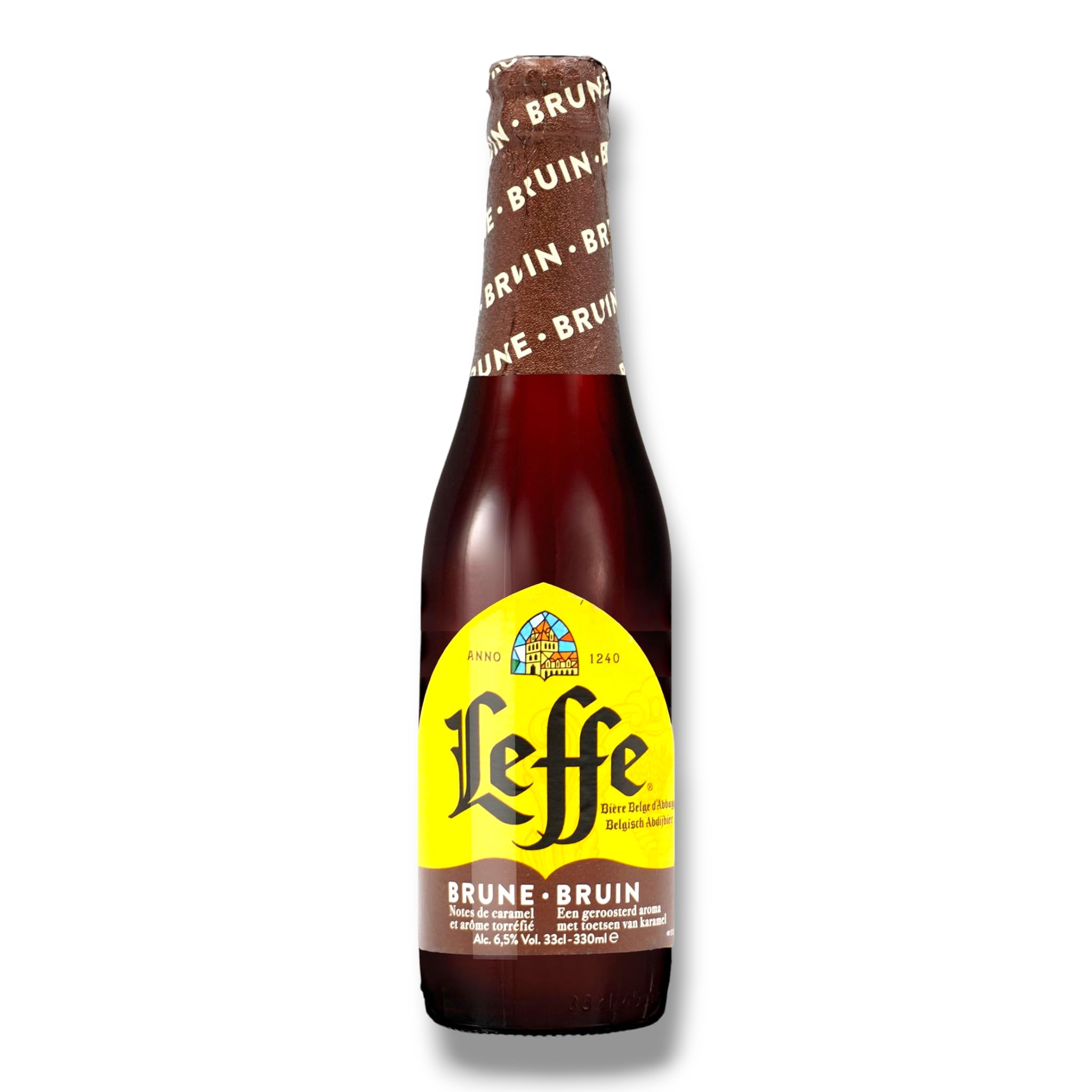 Leffe Brune 24 x 0,33l- Dunkles Abteibier aus Belgien mit 6,5% Vol.- Inkl. Haus der Biere Berlin Bierdeckel
