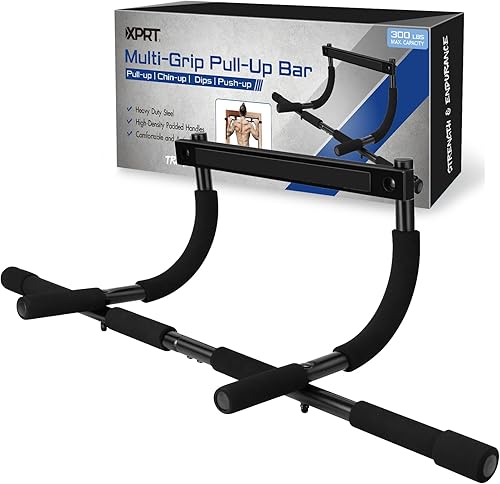 Miniatura 6 de XPRT Fitness Doorway - Barra de dominadas  Barra de dominadas de agarre múltiple resistente de 300 libras para gimnasio en casa, equipo de