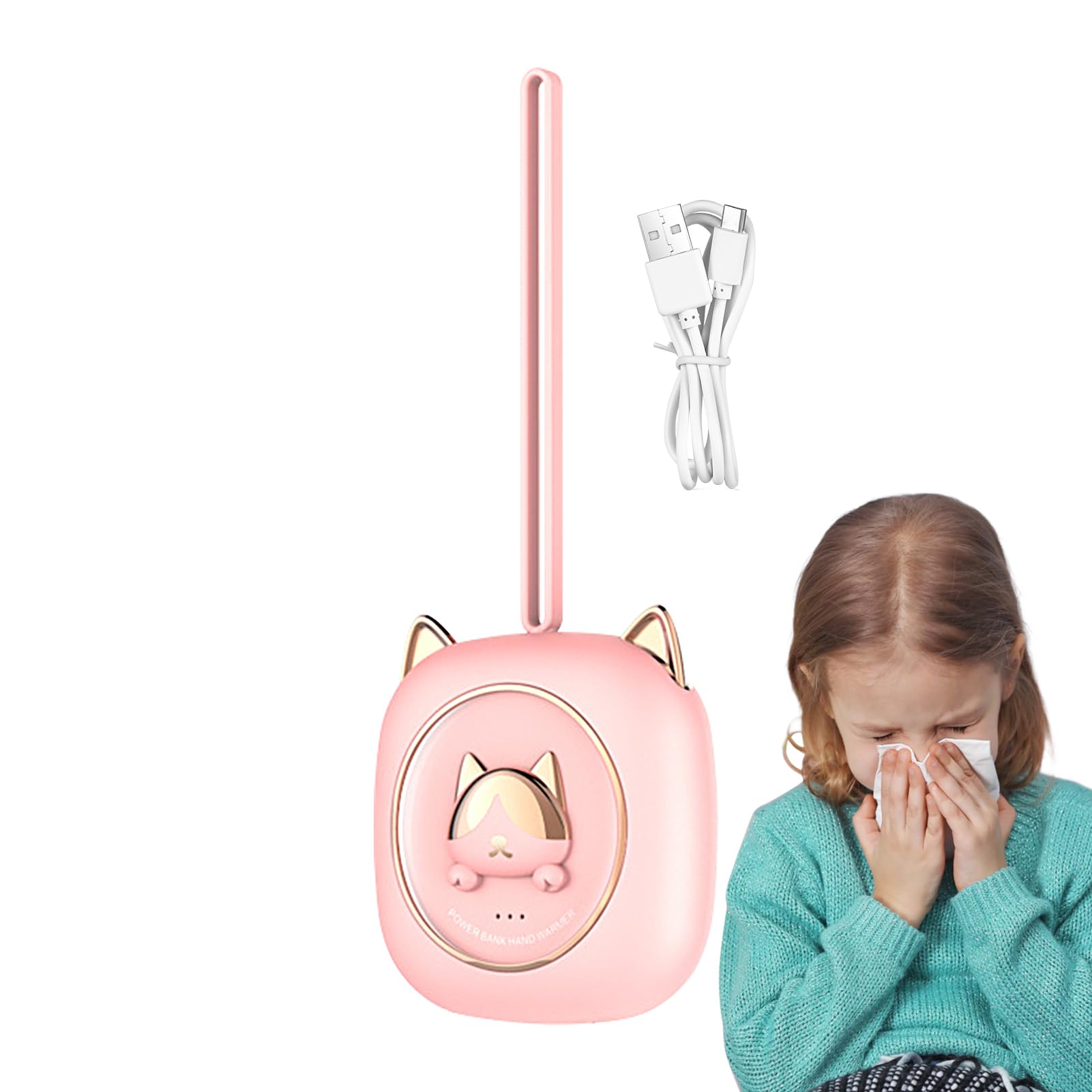 Chauffe-mains électrique YEN - Chargement USB - Chauffage Rapide - Température Réglable - Rose