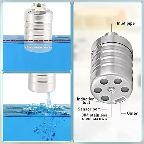 Miniatura 8 de Válvula de flotador de agua actualizada, válvula de flotador de control de nivel de agua totalmente automática de acero inoxidable 304, válvula de