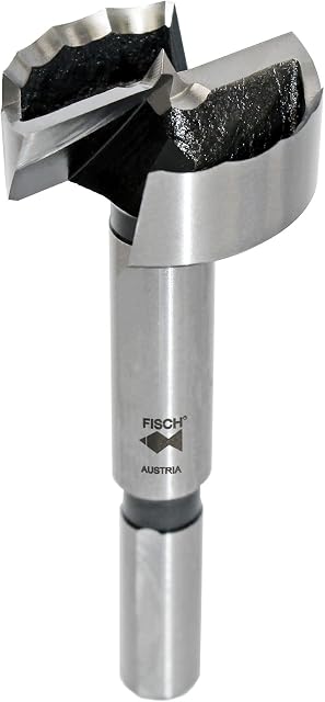 Fisch 31702200 Frez do fali Forstner 0 V, srebrny/szary, 22 x 60/90 mm, średnica trzpienia 8 x 30 mm