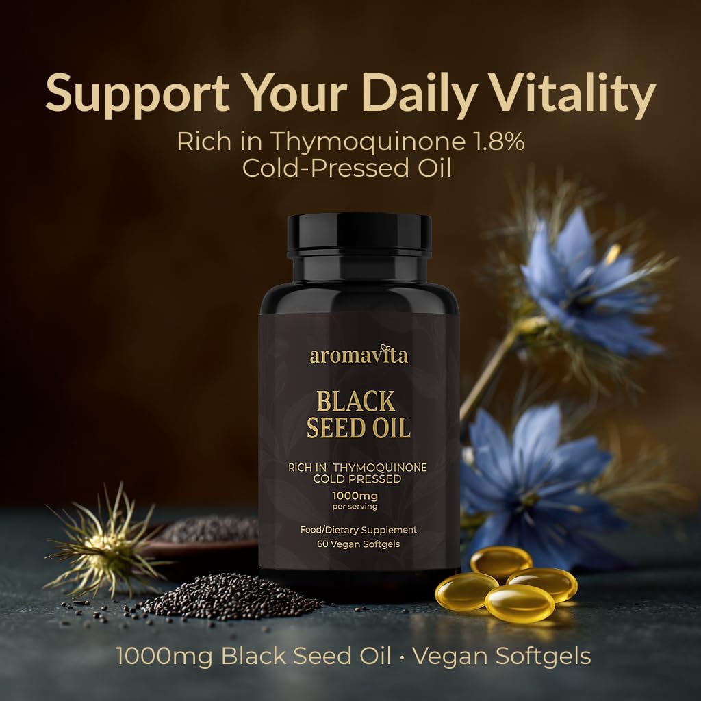 Black Seed Oil 1000mg Softgels – Cold-Pressed Nigella Sativa-1.8% Thymoquinone, Traditionally Used for Lung, Respiratory & Antioxidant Support* 60 Vegan Capsules, Non-GMO, Gluten-Free - Image 3