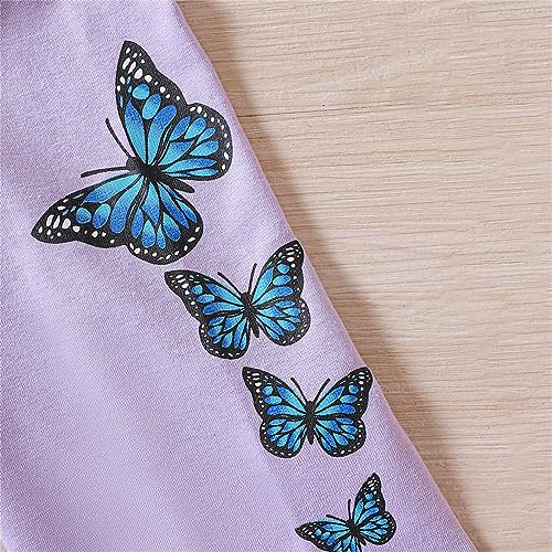 Girls Tracksuit Butterfly Print Crop Hooded Sweatshirts Jogger Sweatpants Clothing Sets Fall Winter Cotton Comfy Sweatsuit4