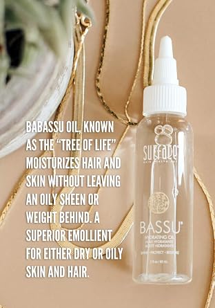 Surface Hair - Bassu Hydrating Oil - Hair Oil with Flax Seed, and Aloe Vera, Moisturize and Hydrate Repair Damaged Hair, Color Safe, 2 Fl Oz