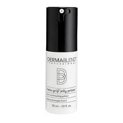 Dermablend Insta-Grip Jelly Primer, maquillaje facial, pre-base facial sin silicona para piel seca, minimización de poros con duración de 24 horas,