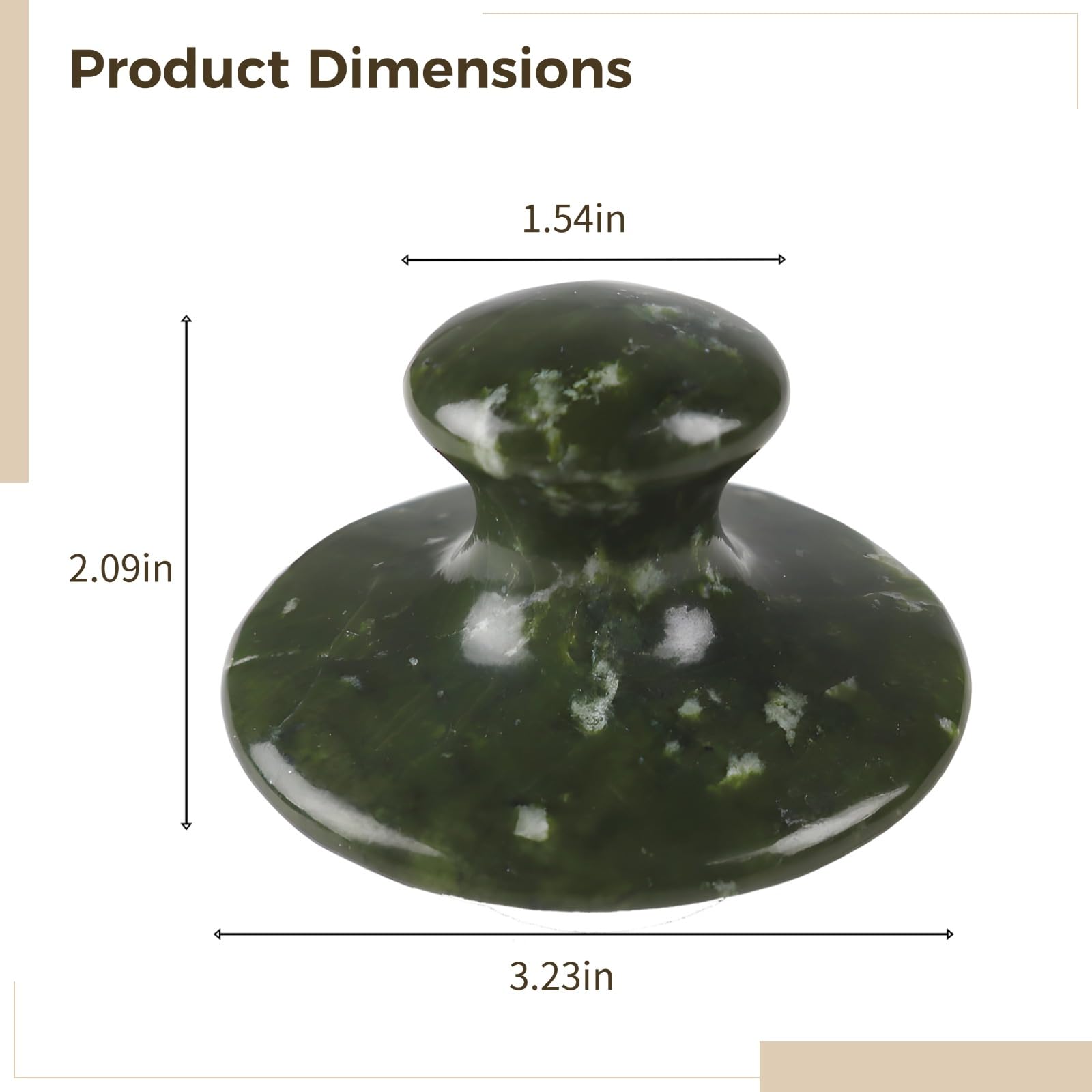 Pierre de massage jade chaude, outil beauté en jade, rouleau de massage jade pour la détente, design vert, soin du visage et du corps, finition polie, prise en main agréable pour routines quotidiennes