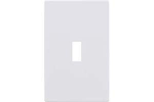 Eaton Wiring Devices Screwless Wall Plate, 1-Gang Mid-Size, White