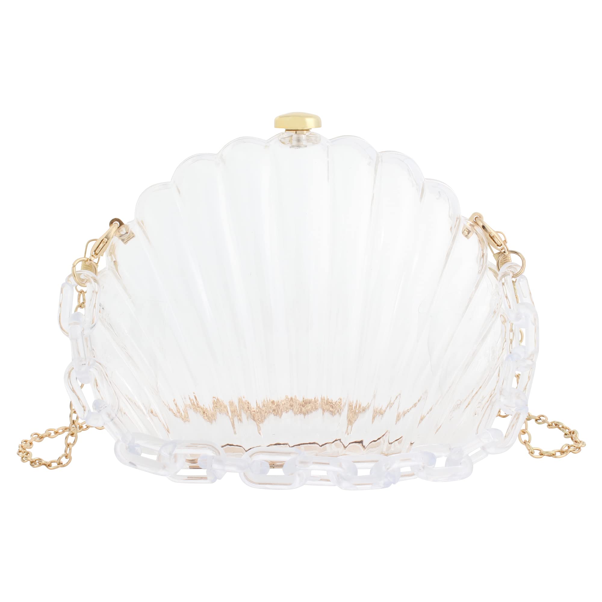 Women Seashell Evening Bag Purse Mermaid Chain Strap Clutch Handbag Shoulder Bag
