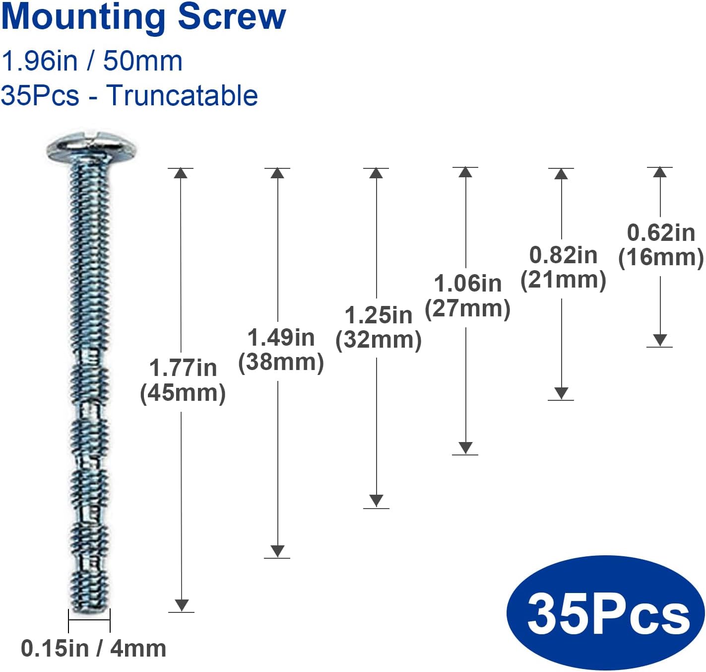 POZEAN 35Pcs 1.96in/50mm Metric Screws, 0.15in/4mm Diameter Cabinet Knobs, Dresser Knobs, Drawer Knobs, Brushed Nickel Cabinet Knobs