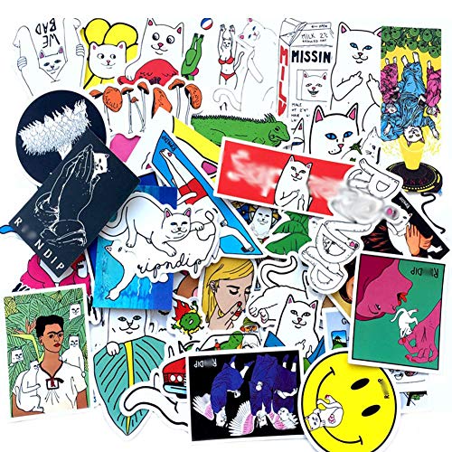 BoBc 50 PCS Nermal Cat Stickers,Cool Cat Sticker for Water Bottles,Waterproof,Aesthetic,Trendy Stickers