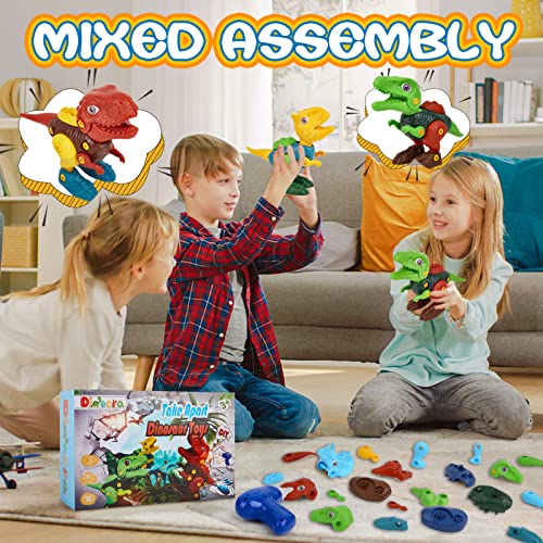Stem Dinosaur Toys For 3 4 5 6 7 Year Old Boys Girls - Educational Dinosaur Toys For Kids 3-5 5-7 Toddler Learning Dinasour Building Figures T-Rex Velociraptor W/Electric Drill Boy Girl Birthday Gift #TOP4