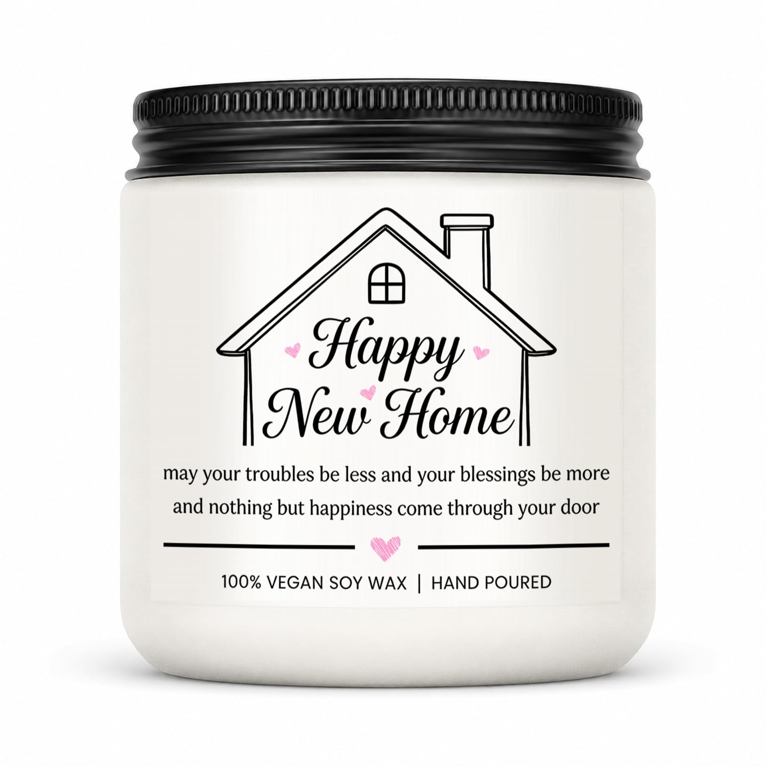 New Home Gifts, Minimal House Pattern New Home Candle, Thoughtful House Warming Gifts, Soy Wax Scented Gift for Friends Couple Moving