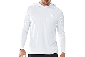 Men's UPF 50+ Hoodie T Shirts for Men Rash Guard Long Sleeve...