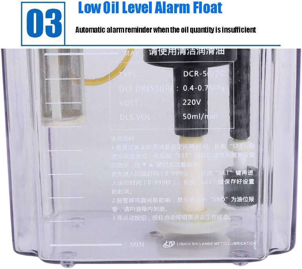 1L Automatic Digital Numerical Control Lubricant Pump Lubricating CNC Oil Pump Electromagnetic Lubrication Pump Lubricator for CNC Punching Lathe Cutting Milling Machine -110V