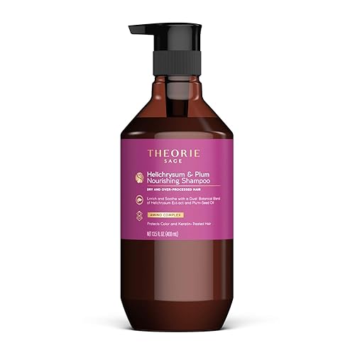 Theorie Sage - Helichrysum Plum - Champú nutritivo - Para cabello seco y sobre-procesado - Protege el color y queratina tratado cabello 135fl oz