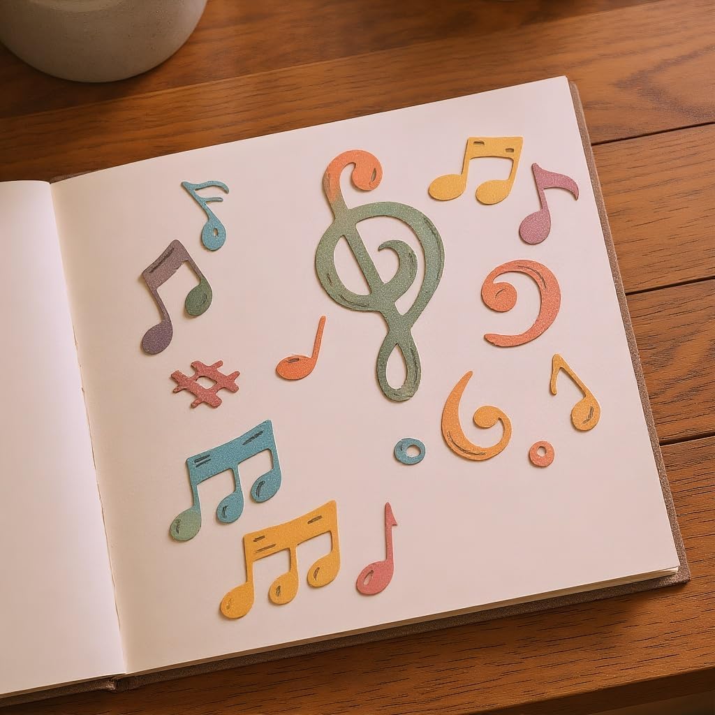 Musical Notes Die Cuts for Card Making, Music Carbon Steel Cutting Dies, Metal Die Cutting Mold, Scrapbooking Dies, DIY Etched Embossing Stencil for Craft