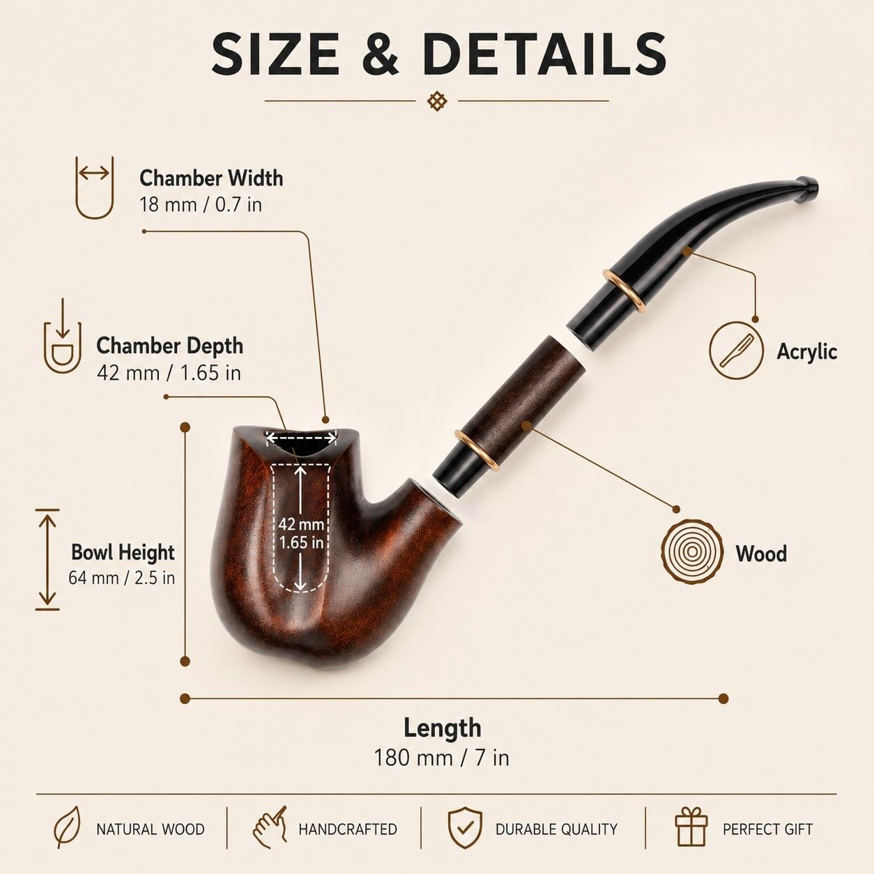 Dr. Watson - Pipa de Tabaco, Serie Coleccionable, Tallada a Mano de Madera de Peral, Compatible con Filtro de 9 mm (Dalí)