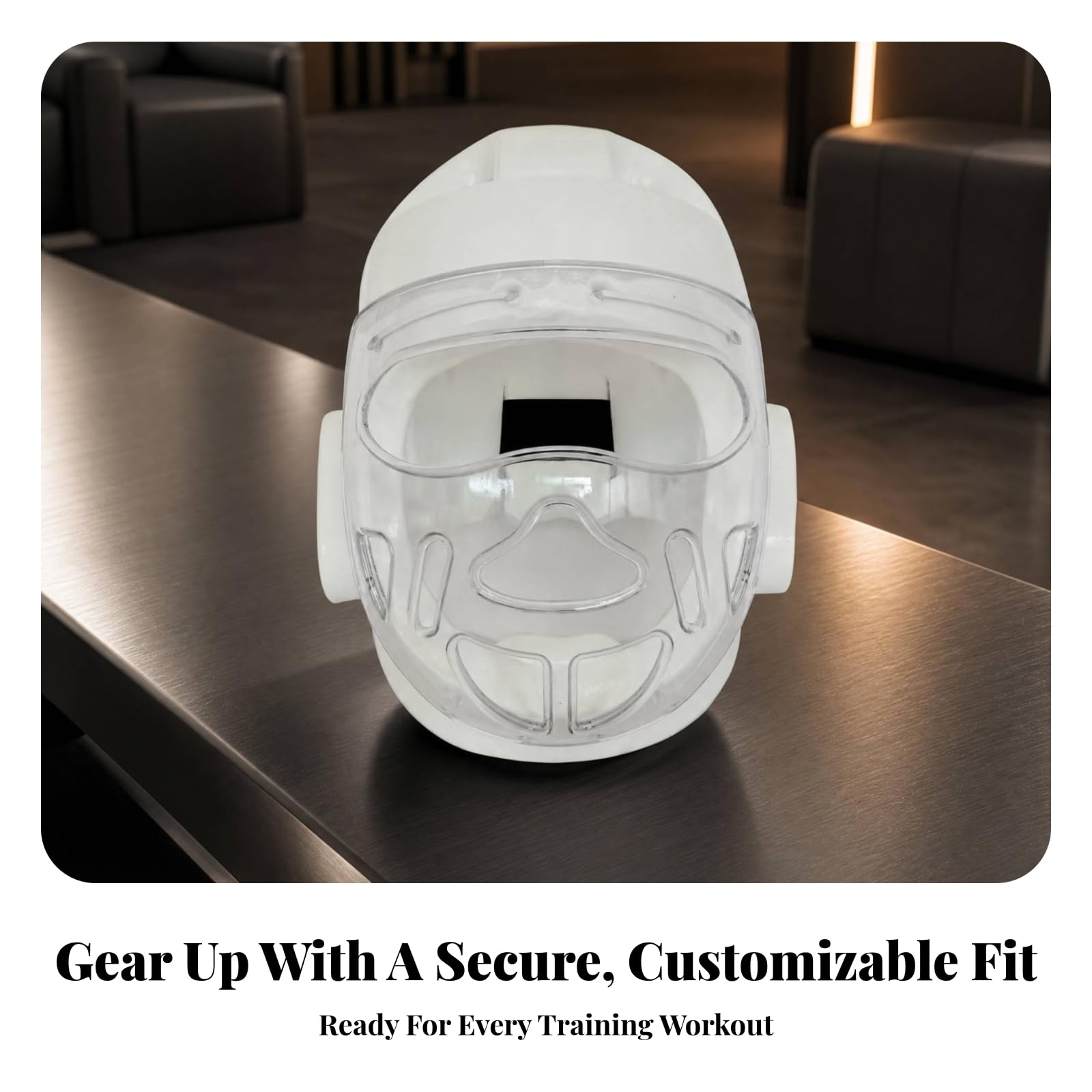 Perfeclan Casco con Procción Orejas Table | Transpirable, Casco Entrenamiento, Profesional, Máscara Facial, Rojo, L