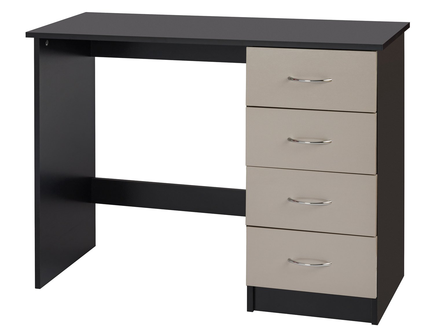 DRP Trading Black & Walnut Dressing Table 1 Drawer & Shelf Vanity