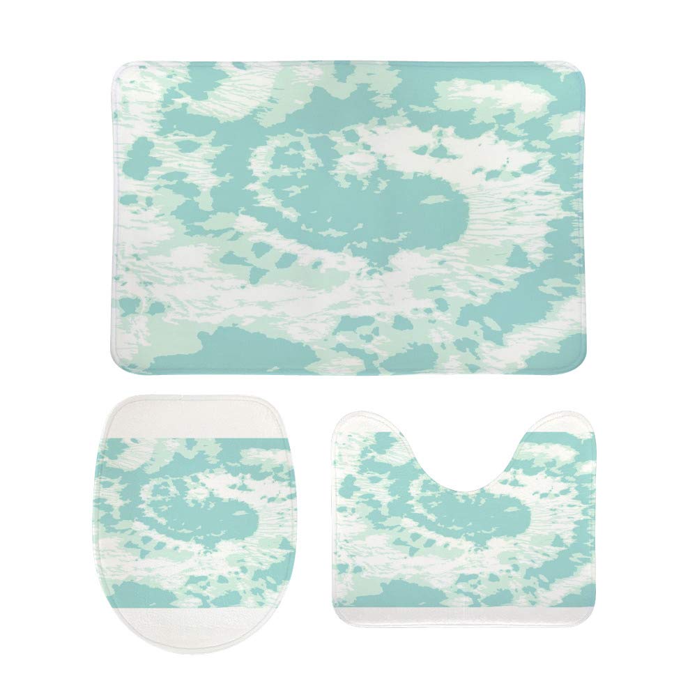 Tapis de salle de bain antidérapants lavables lot 3 pièces avec contour U