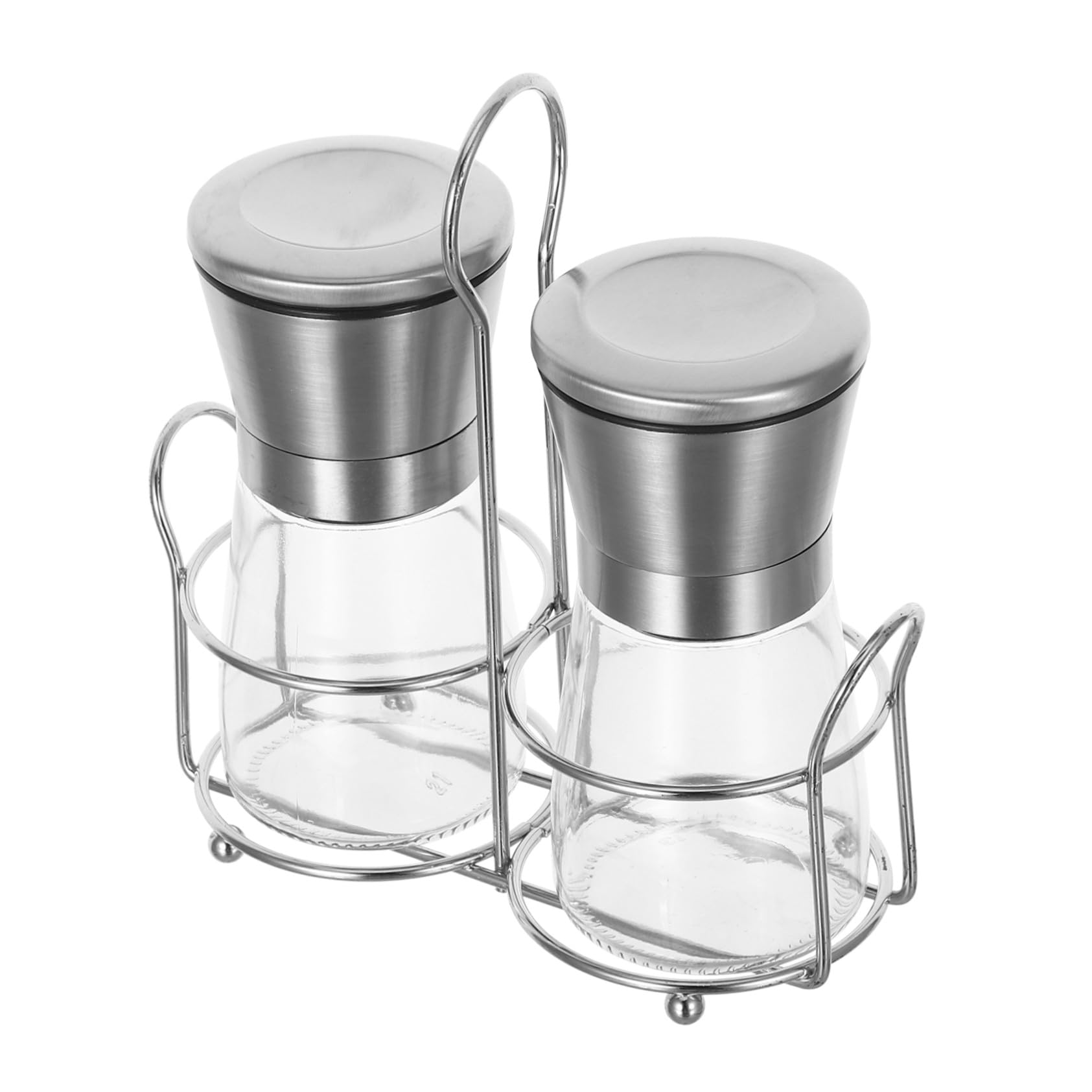 OUNONA Moulin à Épices Manuel en Acier Inoxydable avec Support, Broyeur à Poivre et Sel Rechargeable, Compatible Épices Polyvalentes Cuisine et Barbecues en Plein Air