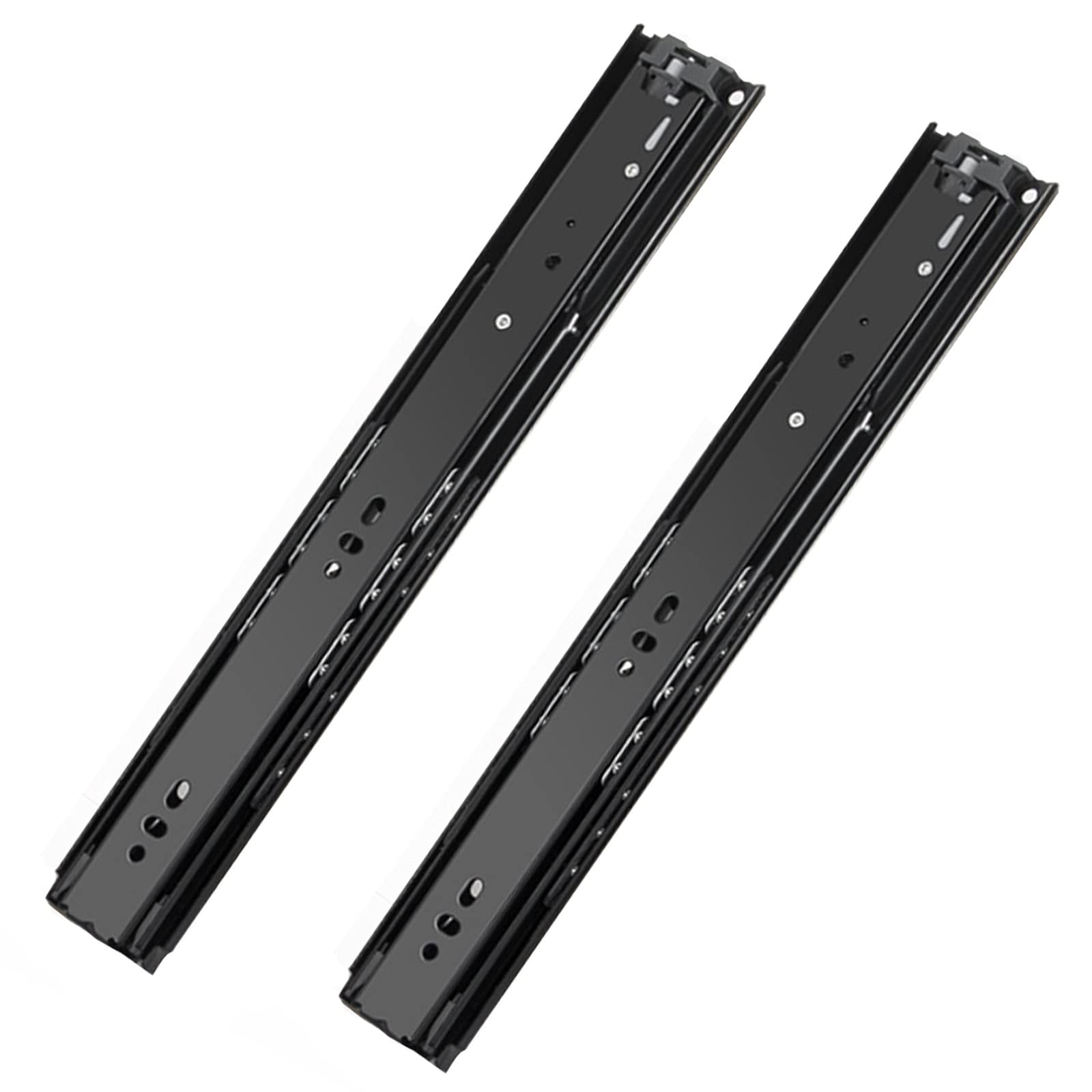 Guide for Cassetti Scorrevoli, Guide Telescopiche Cucina, Acciaio Guide 300 400 500mm, Nero, Cuscinetto A Sfera Guide per Cassetti Pesanti con Chiusura Automatica 1 Paio (Size : 450mm)